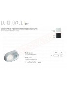 Echo ovale applique bianca per esterni ip44 resina e vetro cm 20.5 1x e27