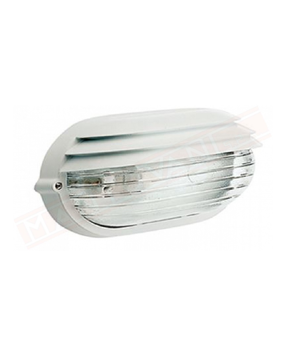 Palpebra ovale piccola applique a parete per esterni ip54 alluminio bianco e vetro cm 21.9 1x e27