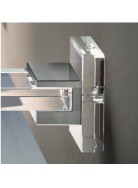 Tl.bath Simple portaspazzolini a parete fissaggio con biadesivo 150x102x129 mm in plexyglas trasparente e ottone cromato