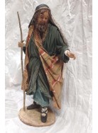 Giuseppe in piedi con bastone. Statuina Angela Tripi da cm 18