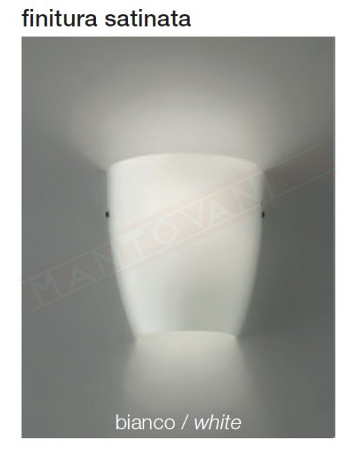Vistosi Dafne applique in vetro bianco satinato attacco per lampadina e27 cm 22x24x11
