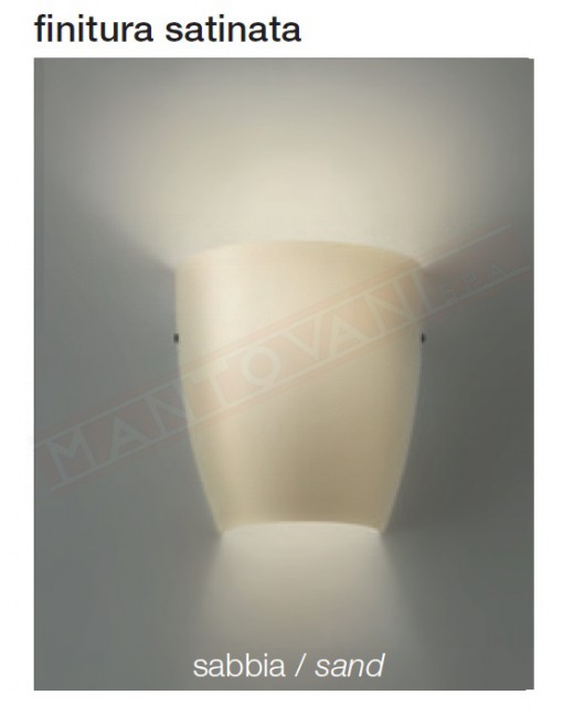 Vistosi Dafne applique in vetro sabbia satinato attacco per lampadina e27 cm 22x24x11