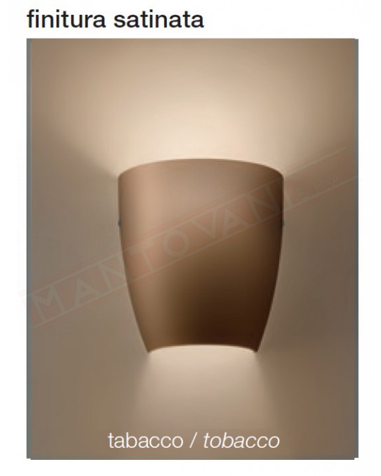 Vistosi Dafne applique in vetro tabacco satinato attacco per lampadina e27 cm 22x24x11