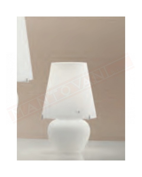 Vistosi Naxos mini lampada da tavolo in vetro bianco satinato diam 16 h 26 1xe14