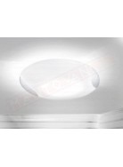 Vistosi Lio plafoniera in vetro bianco lucido e fascia cristallo diam 40 h 10 con 1 p.lampada e27