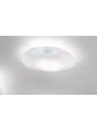 Vistosi Lio plafoniera in vetro bianco lucido e fascia cristallo diam 30 h 9 a led 12.5w 25v 1650lm