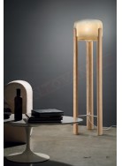 Vistosi Sata lampada da terra in vetro ambra e legno naturale diametro 35 cm altezza 130 cm 1 p.lampada e27