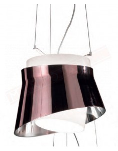 Vistosi Aria sospensione in vetro rame con interno bianco 1xe27 diametro cm 35 h. 26 + cm 120 max di cavo