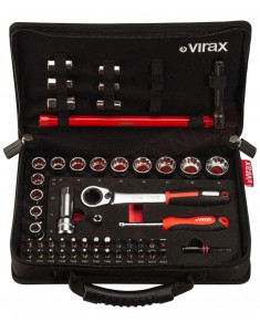 Virax valigetta plombi'box 1 chiave per rubinetti con bussole per dadi 9-10-11-12-13-14-17 cricchetto con 13 boccole 26 inserti