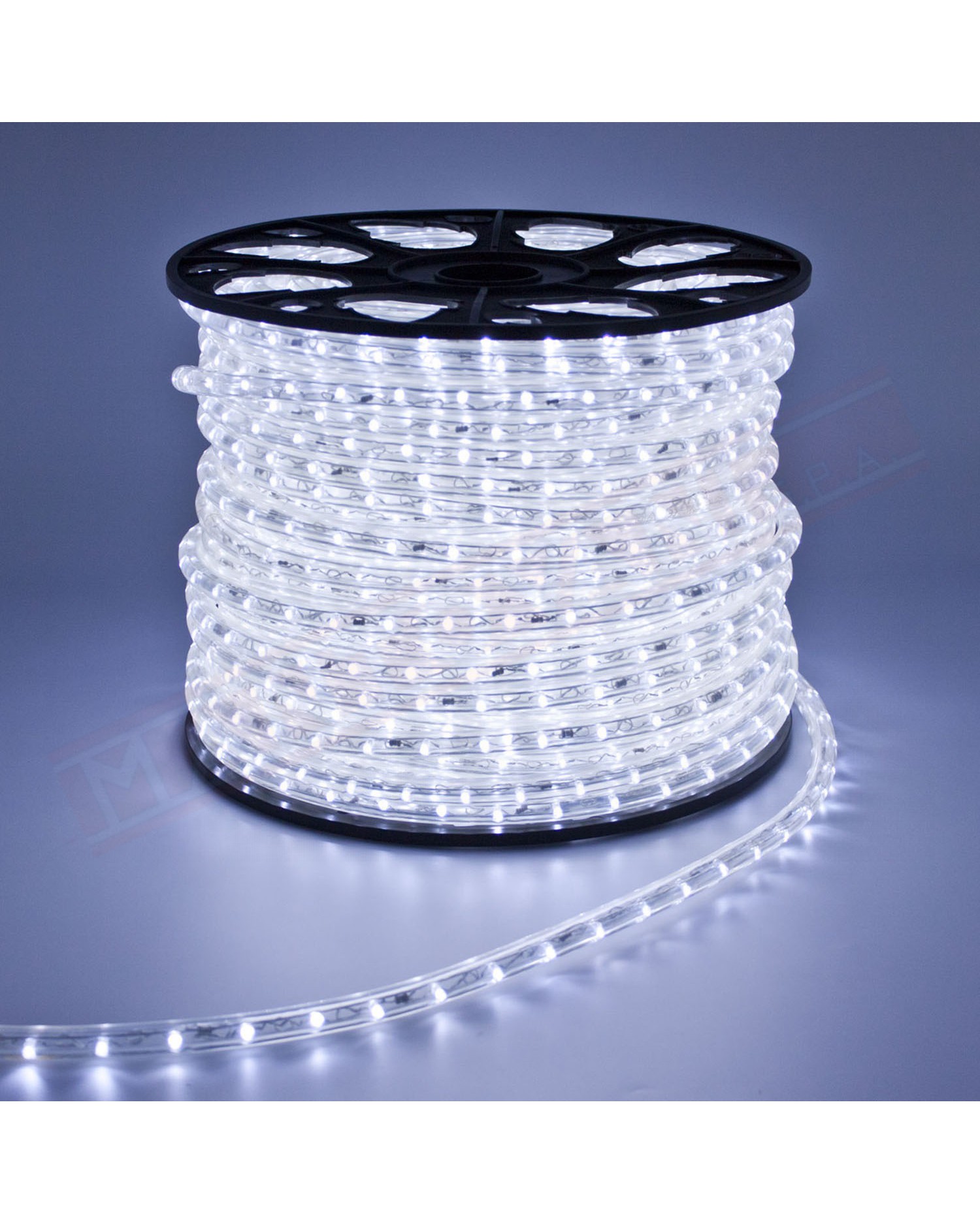 Tubo luminoso led bianchi fissi 36 led metro 207w bobina da 90 metri tagliabile ogni 1.5 metri