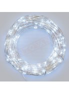 Luminaria 10 led bianchi fissi su filo di rame a Batteria 2xCR2032 3V comprese per interno IP20 Cavo Metal Argento 0,1+0,9m